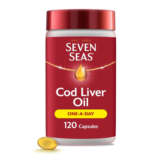 Seven Seas Reines Lebertran 120 Kapseln – Hochwertiges Fischöl für Gesundheit und Wohlbefinden