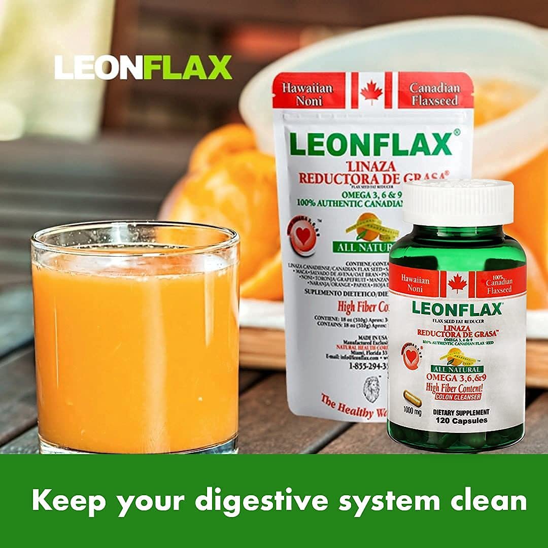 Leonflax 100% Echtes Kanadisches Leinsamen – Ballaststoffreiches Nahrungsergänzungsmittel für die Verdauungsgesundheit, 510 g (18 Unzen) Beutel