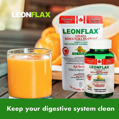 Leonflax 100% Echtes Kanadisches Leinsamen – Ballaststoffreiches Nahrungsergänzungsmittel für die Verdauungsgesundheit, 510 g (18 Unzen) Beutel
