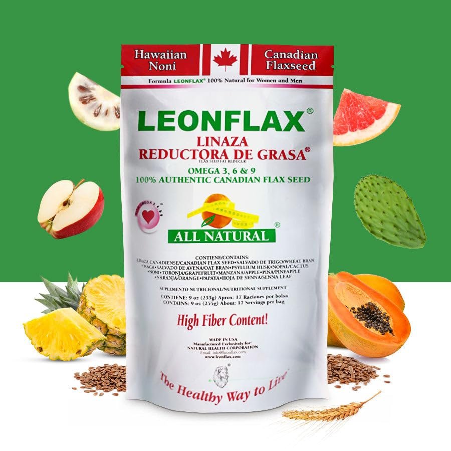 Leonflax 100% Echtes Kanadisches Leinsamen – Ballaststoffreiches Nahrungsergänzungsmittel für die Verdauungsgesundheit, 510 g (18 Unzen) Beutel