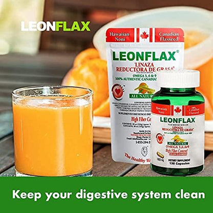 Leonflax 100% Echtes Kanadisches Leinsamen – Ballaststoffreiches Nahrungsergänzungsmittel für die Verdauungsgesundheit, 510 g (18 Unzen) Beutel