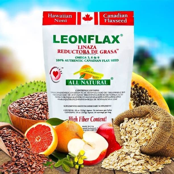 Leonflax 100% Echtes Kanadisches Leinsamen – Ballaststoffreiches Nahrungsergänzungsmittel für die Verdauungsgesundheit, 510 g (18 Unzen) Beutel