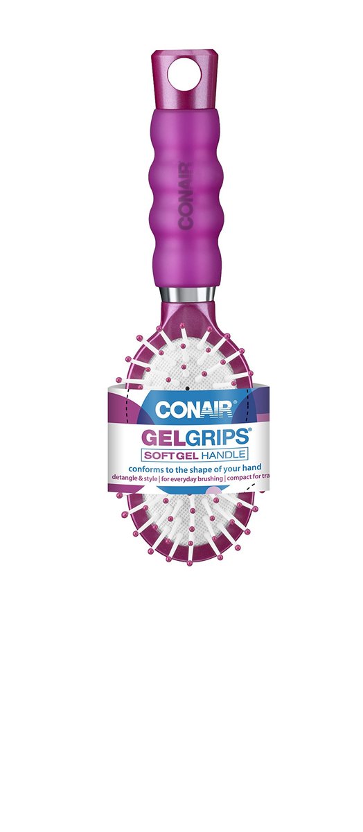 Conair Gel-Griff Haarbürste mit Kissenpolster, Mittelgroß – Lila