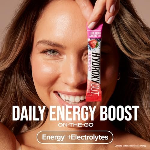 Hydroxycut Getränkepulver – Fortschrittliche Ergebnisse – Stoffwechsel- & Energieunterstützung – C. Canephora Robusta Extrakt, 135 mg Koffein & B-Vitamine – für Männer & Frauen – Wildberry Blast – 21 Portionsbeutel