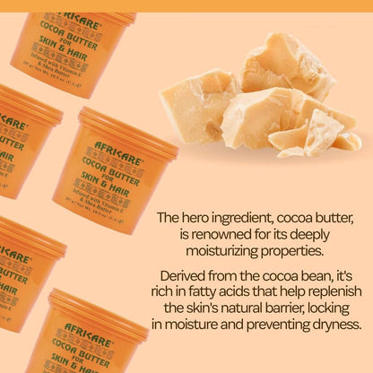 COCOCARE - Africare Kakaobutter 10,5 Unzen - Für Haut und Haar - Angereichert mit Vitamin E und Sheabutter