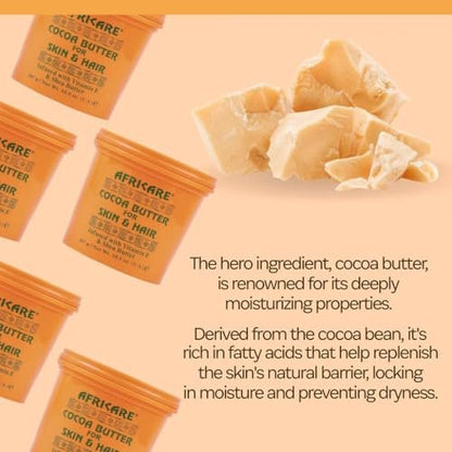 COCOCARE - Africare Kakaobutter 10,5 Unzen - Für Haut und Haar - Angereichert mit Vitamin E und Sheabutter