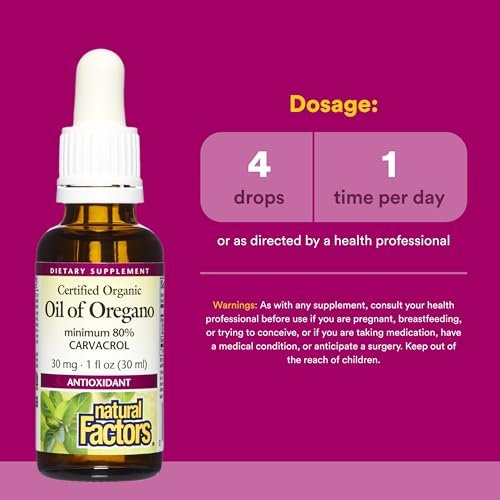 Natural Factors Oreganoöl – Flüssiges Antioxidans für die Immununterstützung, 30 ml