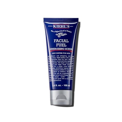 Kiehl's Facial Fuel Peeling-Gesichtspeeling für Männer, Gesichtsreiniger, glättet die Haut & entfernt abgestorbene Hautzellen, Schmutz & Öl, hilft, raue Gesichtsbehaarung zu mildern, mit Koffein, Menthol, Vitamin E - 100 ml