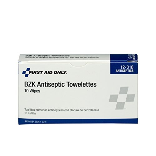 First Aid Only 12-018 Benzalkoniumchlorid-Tücher, einzeln verpackt, 10 Stück
