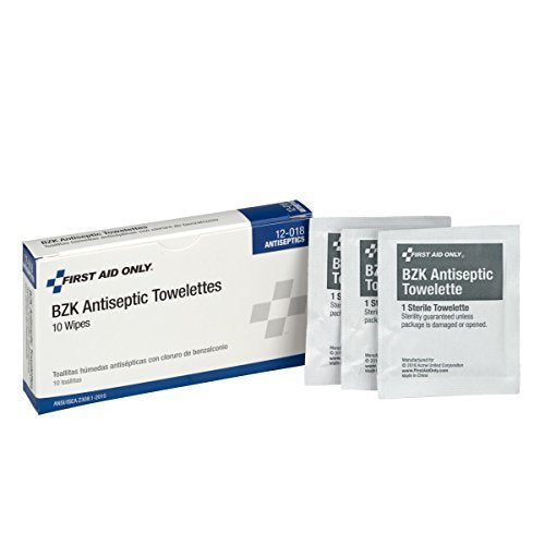 First Aid Only 12-018 Benzalkoniumchlorid-Tücher, einzeln verpackt, 10 Stück