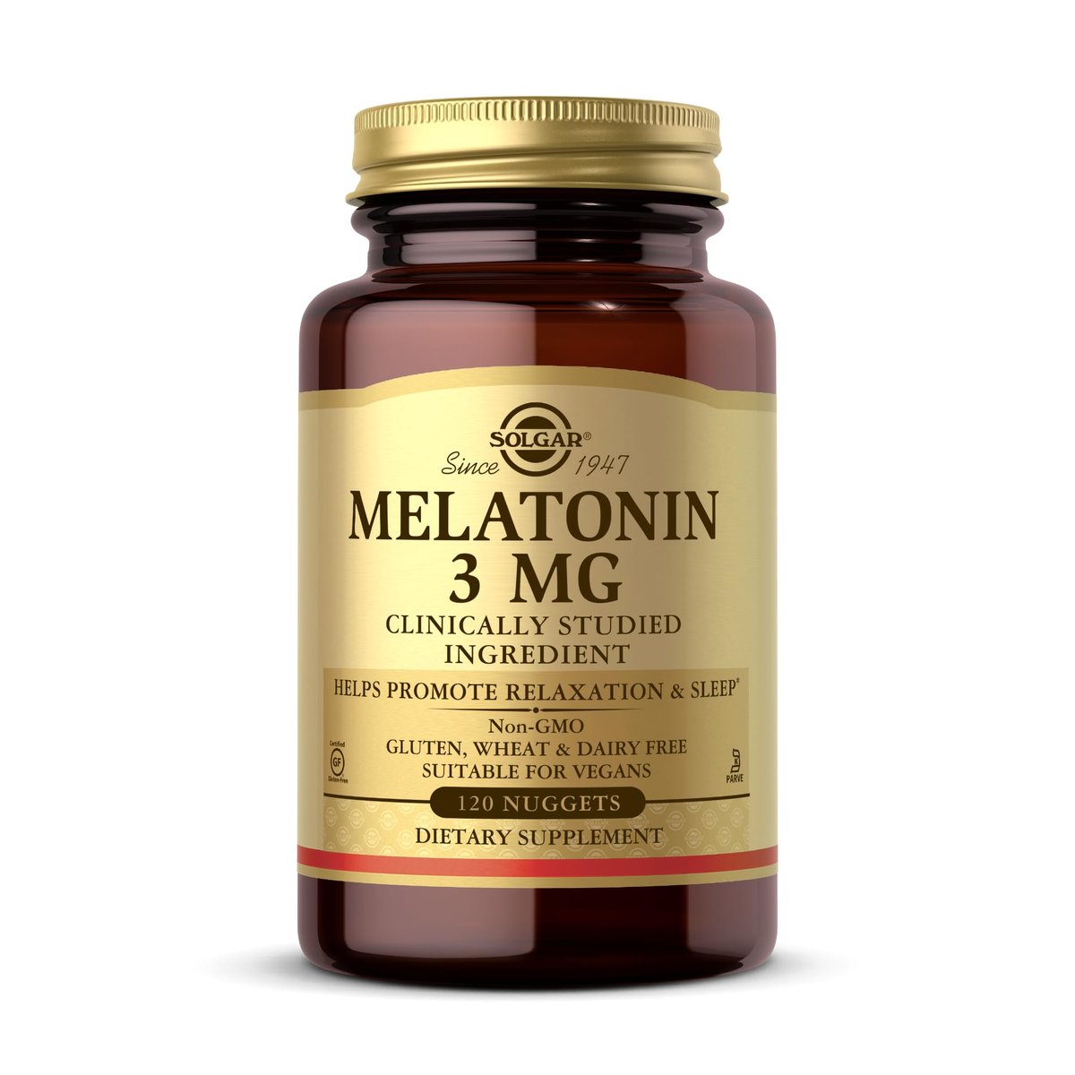 Solgar Melatonin 3 mg Nuggets – 120 Tabletten – Schlafunterstützung & Jetlag