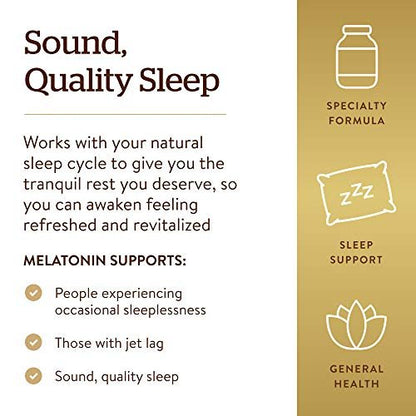 Solgar Melatonin 10 mg – Hochdosiertes Melatonin zur Förderung von Entspannung und Schlaf, klinisch geprüfter Inhaltsstoff, vegan, 60 Tabletten