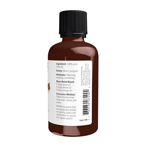 NOW Foods Nelkenöl, 100% reines ätherisches Öl, ausgleichender Aromatherapie-Duft, 60 ml