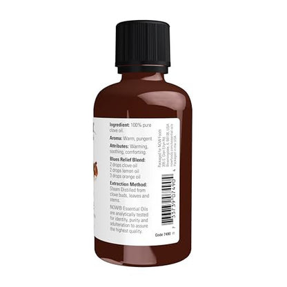 NOW Foods Nelkenöl, 100% reines ätherisches Öl, ausgleichender Aromatherapie-Duft, 60 ml
