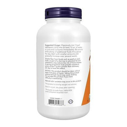 NOW Foods Bio Flohsamenschalenpulver, zertifiziert organisch, Non-GMO, lösliche Ballaststoffe, 340 g