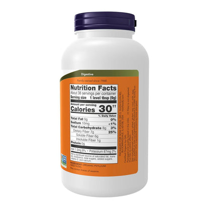 NOW Foods Bio Flohsamenschalenpulver, zertifiziert organisch, Non-GMO, lösliche Ballaststoffe, 340 g
