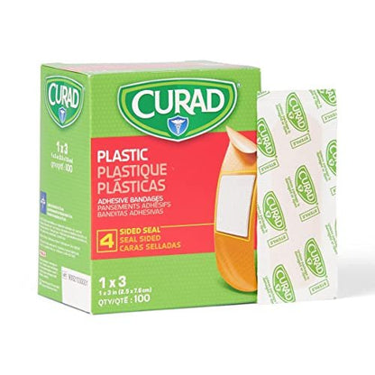CURAD Plastikpflaster 1" x 3", nicht aus Naturlatex, Box mit 100 Stück