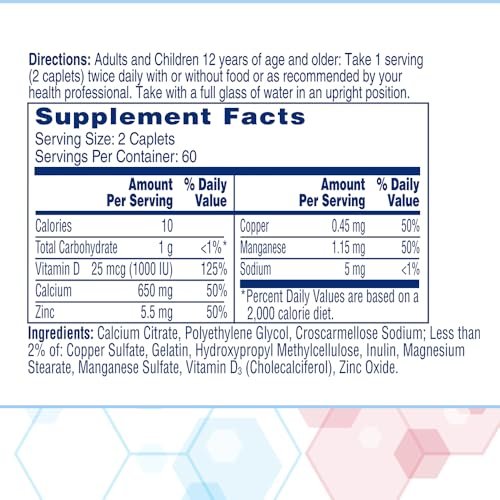 Citracal Maximum Plus Calcium Supplement – Calciumcitrat mit Vitamin D3, Zink & essentiellen Mineralien zur Unterstützung der Knochengesundheit, ab 12 Jahren, 120 Kapseln (Verpackung kann variieren)