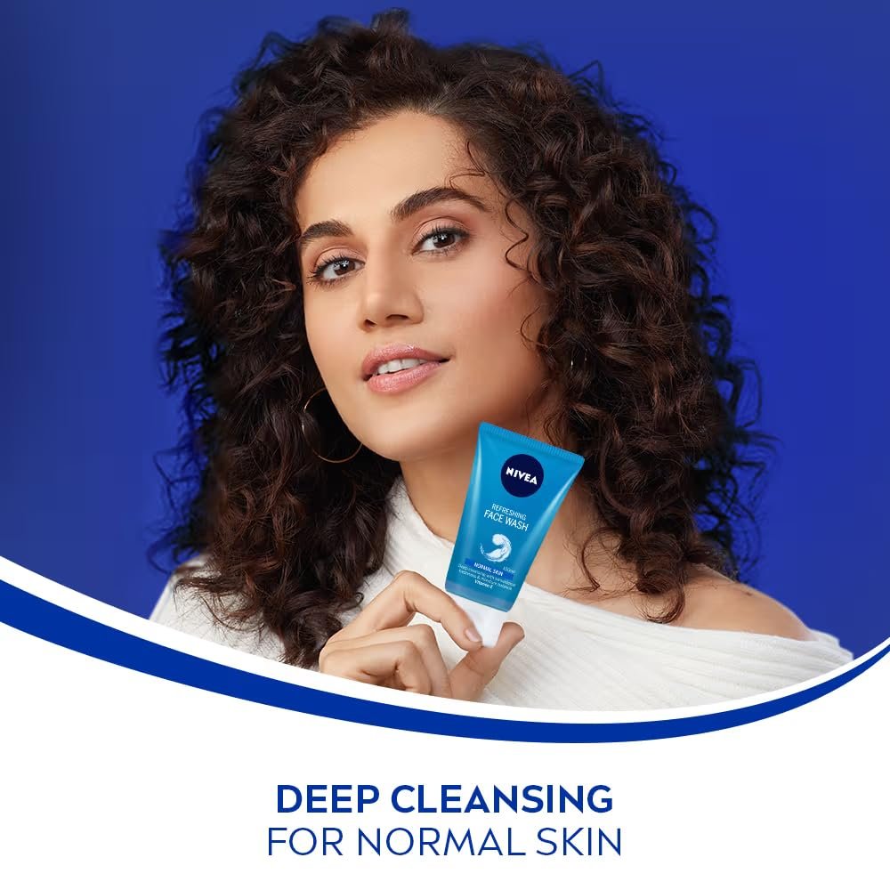 NIVEA Erfrischendes Gesichtswaschgel | Normale Haut mit Vitamin E | 150 ml