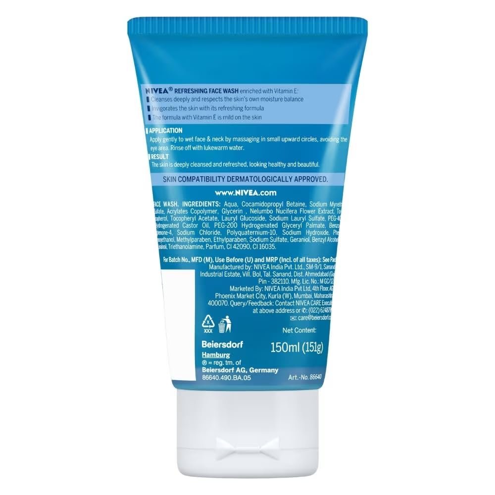 NIVEA Erfrischendes Gesichtswaschgel | Normale Haut mit Vitamin E | 150 ml