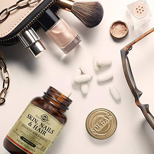 Solgar Haut, Nägel & Haare, Fortschrittliche MSM-Formel, 120 Tabletten – Unterstützt Kollagen für Haar-, Nagel- und Hautgesundheit – Liefert Zink, Vitamin C & Kupfer – Nicht GVO, vegan, gluten- & laktosefrei – 60 Portionen
