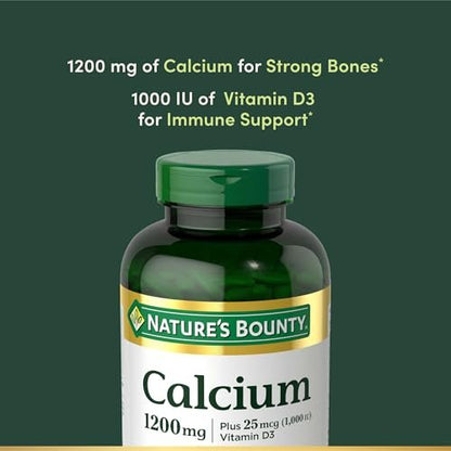 Nature’s Bounty Calcium 1200 mg mit Vitamin D3 – 220 Softgels für Knochengesundheit und Immununterstützung