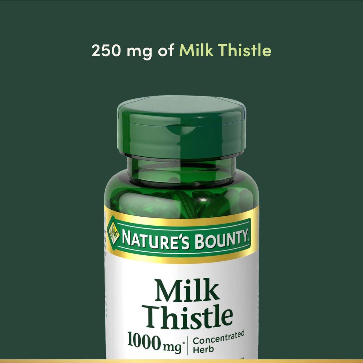 Nature's Bounty Mariendistel 1000 mg, Kräuterergänzung, tägliche Unterstützung, glutenfrei, Rapid Release Weichkapseln, 50 Stück