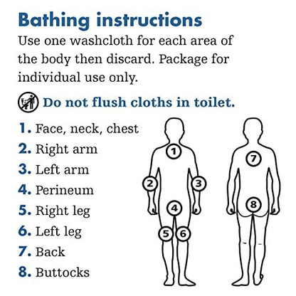 Essential Comfort Badetücher Reinigungstücher – 1 Packung, 8 Tücher – Sanfte, wasserfreie Bade-Wipes, ultraweich und dick, leichter Duft