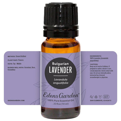 Edens Garden Lavendel- Bulgarisches Bio-Öl- 100% reines Premium, unverdünnt, natürlich, therapeutisch, Aromatherapie, am besten für Diffusor, Haut, Luftbefeuchter, kindersicher 10 ml