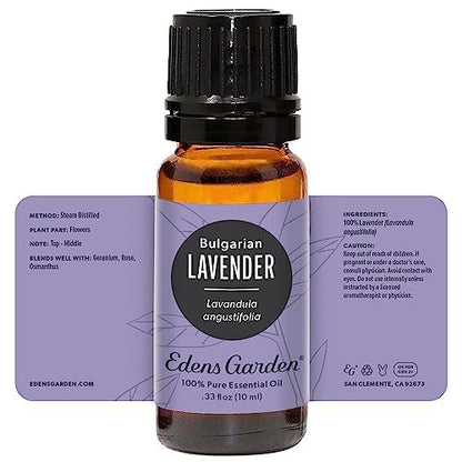 Edens Garden Lavendel- Bulgarisches Bio-Öl- 100% reines Premium, unverdünnt, natürlich, therapeutisch, Aromatherapie, am besten für Diffusor, Haut, Luftbefeuchter, kindersicher 10 ml