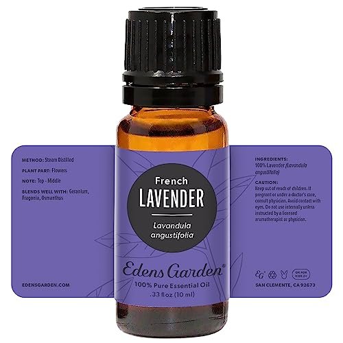Edens Garden Französisches Lavendel Bio-Öl – 100 % reines, unverdünntes therapeutisches Aromaöl für Diffuser, Gesicht, Wäsche, kindersicher – 10 ml