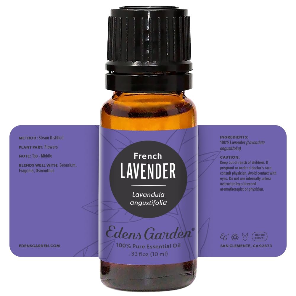 Edens Garden Französisches Lavendel Bio-Öl – 100 % reines, unverdünntes therapeutisches Aromaöl für Diffuser, Gesicht, Wäsche, kindersicher – 10 ml