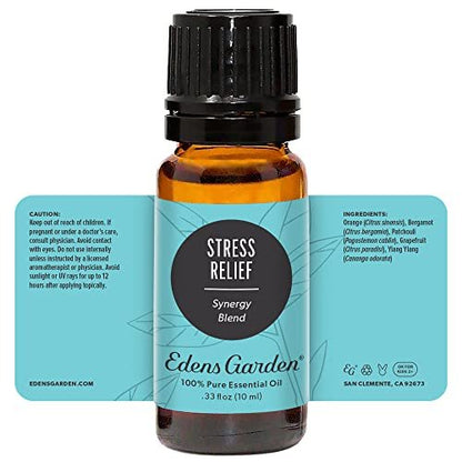 Edens Garden Stress Relief Ätherisches Öl Blend - 100% rein, premium, unverdünnt, natürlich, therapeutisch, Aromatherapie, ideal für Diffuser, Haut, Kerzen, Luftbefeuchter 10 ml (0,33 fl oz)