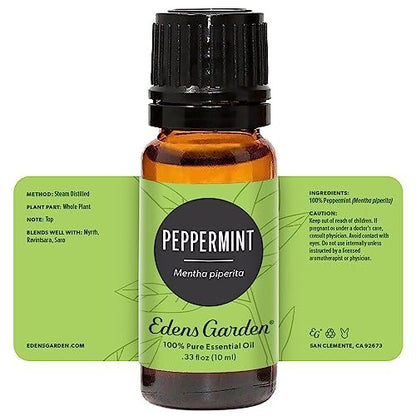 Edens Garden Pfefferminz Ätherisches Öl – 100 % reine Premium-Qualität, unverdünnt, natürlich, therapeutisch, Aromatherapie, ideal für Diffuser, Kerzen, Wäsche, Haare 10 ml (0,33 fl oz)