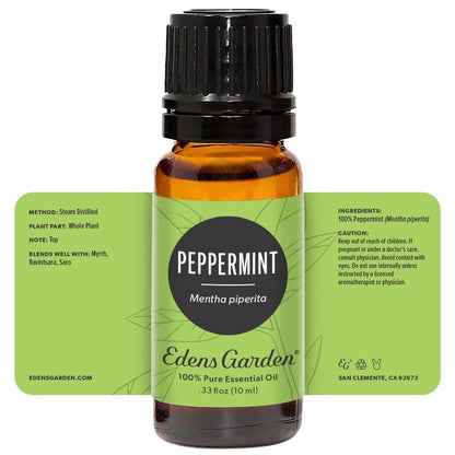 Edens Garden Pfefferminz Ätherisches Öl – 100 % reine Premium-Qualität, unverdünnt, natürlich, therapeutisch, Aromatherapie, ideal für Diffuser, Kerzen, Wäsche, Haare 10 ml (0,33 fl oz)