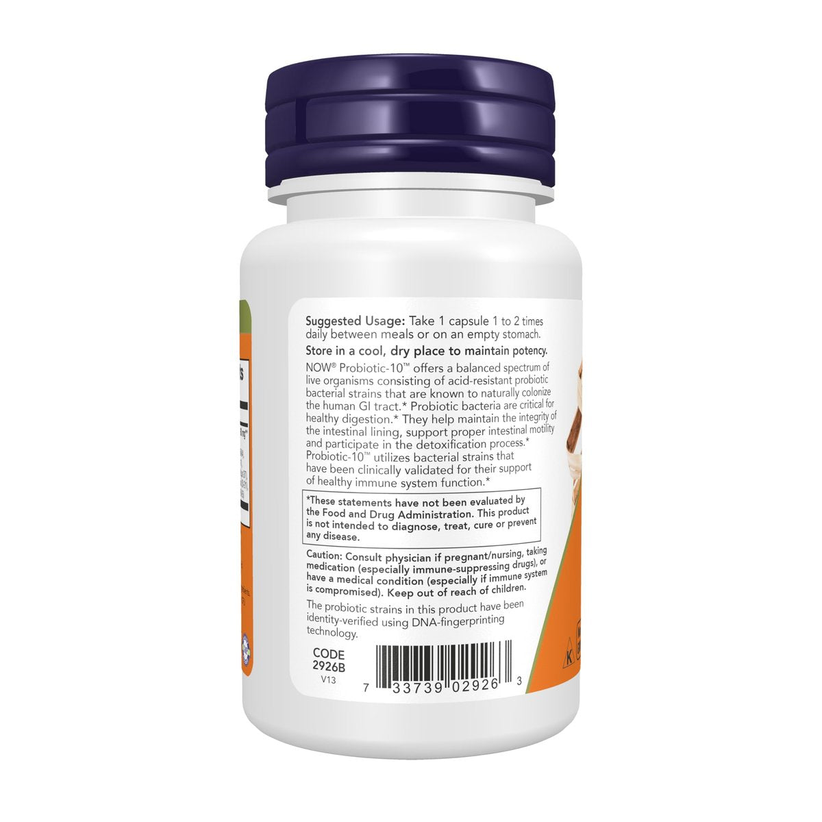 NOW Foods Probiotic-10™ 25 Milliarden, 10 Probiotische Stämme, Milch-, Soja- und Glutenfrei, Stammgeprüft, 50 Veg-Kapseln