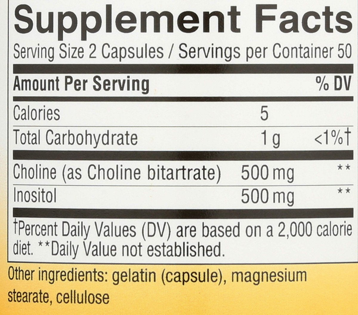 Nature's Way Cholin & Inositol, Gehirngesundheit*, Zelluläre Energie*, 1.000 mg pro Portion, 100 Kapseln