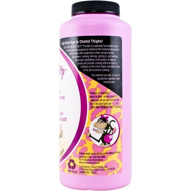 Lady Anti-Monkey Butt Powder mit Maisstärke – 6 oz (170 g) – Für langanhaltende Trockenheit und Komfort