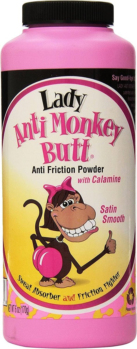 Lady Anti-Monkey Butt Powder mit Maisstärke – 6 oz (170 g) – Für langanhaltende Trockenheit und Komfort