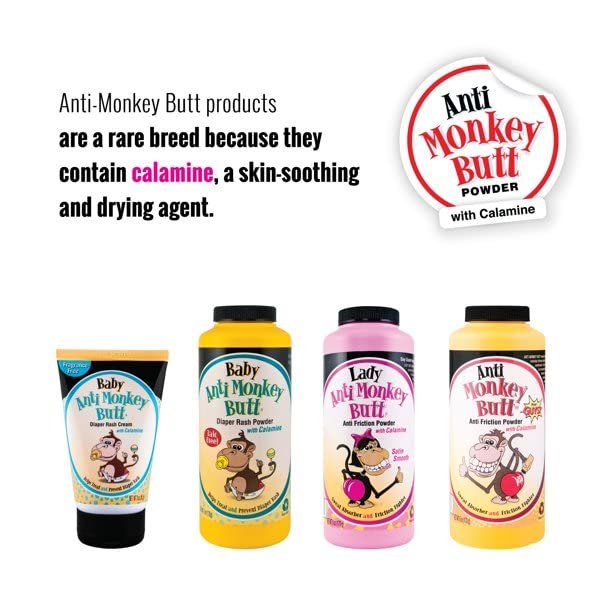 Lady Anti-Monkey Butt Powder mit Maisstärke – 6 oz (170 g) – Für langanhaltende Trockenheit und Komfort
