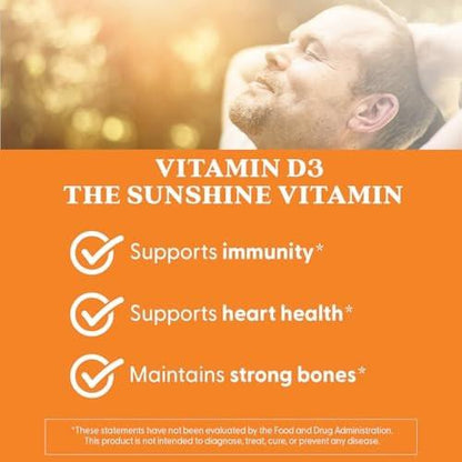 Doctor's Best Vitamin D3 5000 IE – 180 Kapseln, Non-GMO, glutenfrei & sojafrei, unterstützt Immunsystem & Knochengesundheit