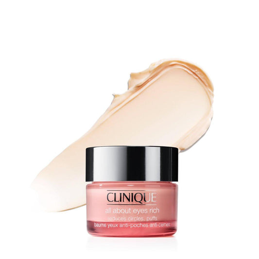 Clinique All About Eyes Rich Augencreme gegen dunkle Augenringe mit Hyaluronsäure | Feuchtigkeitsspendend, Aufhellend + Entschwellend, 30 ml