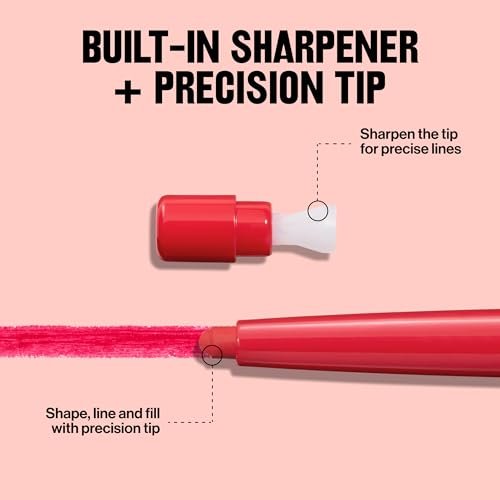 Revlon Colorstay Lipliner mit integriertem Anspitzer – Langanhaltende, satte Farben, sanftes Auftragen, 675 Red, 0,01 oz