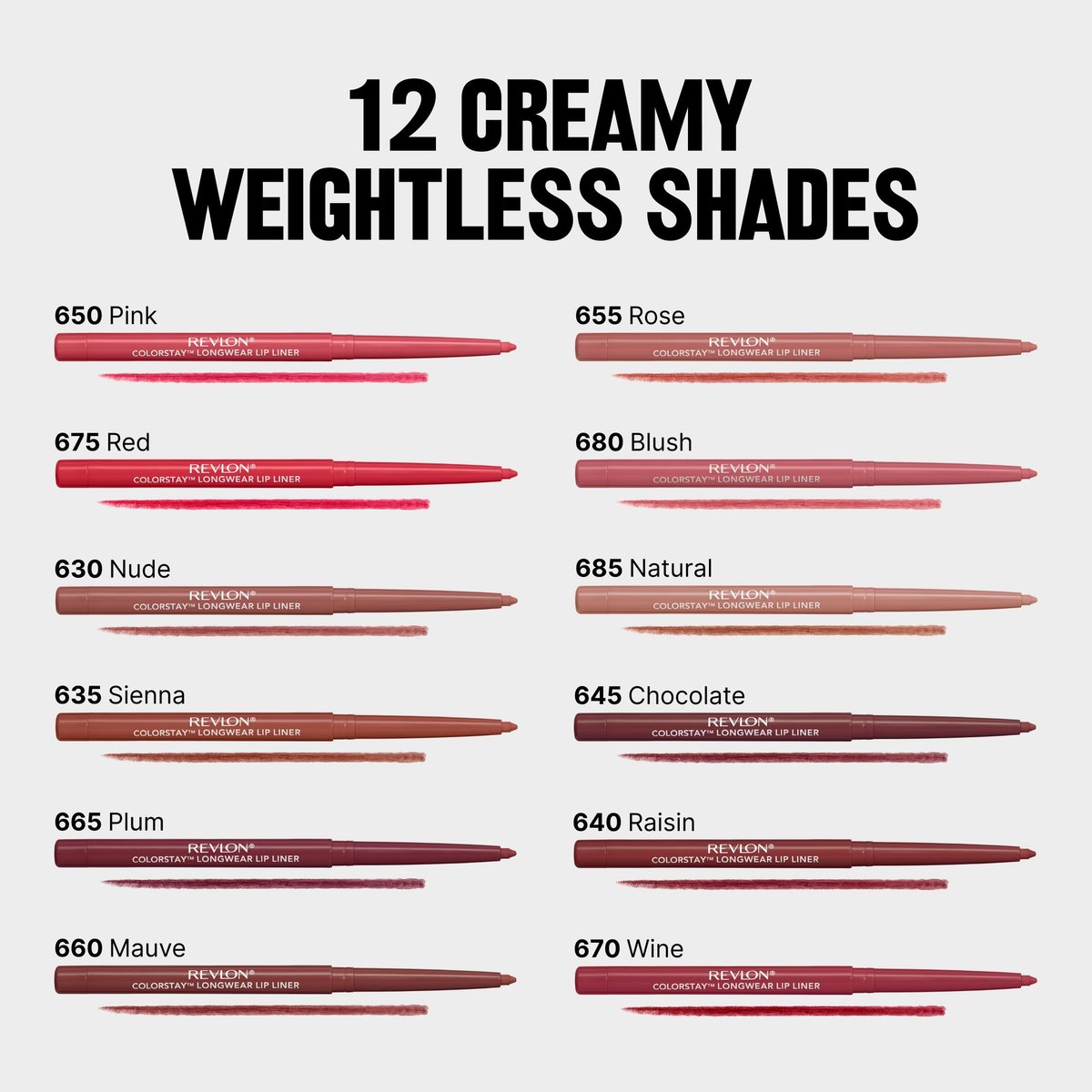 Revlon Colorstay Lipliner mit integriertem Anspitzer – Langanhaltende, satte Farben, sanftes Auftragen, 675 Red, 0,01 oz