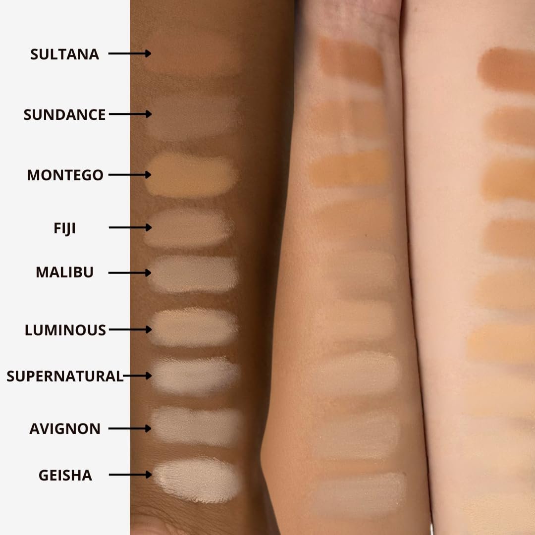 Honeybee Gardens Pressed Mineral Powder Foundation Refill – Malibu Medium Olive, verstellbare Deckkraft, natürlicher Finish, talkumfreies veganes Gesichtspuder mit botanischen Extrakten & Vitamin E, 7,5 g