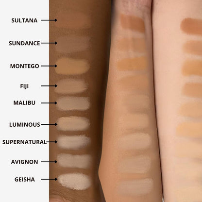 Honeybee Gardens Pressed Mineral Powder Foundation Refill – Malibu Medium Olive, verstellbare Deckkraft, natürlicher Finish, talkumfreies veganes Gesichtspuder mit botanischen Extrakten & Vitamin E, 7,5 g