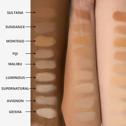 Honeybee Gardens Pressed Mineral Powder Foundation Refill – Malibu Medium Olive, verstellbare Deckkraft, natürlicher Finish, talkumfreies veganes Gesichtspuder mit botanischen Extrakten & Vitamin E, 7,5 g