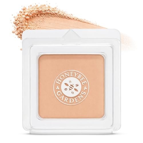 Honeybee Gardens Pressed Mineral Powder Foundation Refill – Malibu Medium Olive, verstellbare Deckkraft, natürlicher Finish, talkumfreies veganes Gesichtspuder mit botanischen Extrakten & Vitamin E, 7,5 g