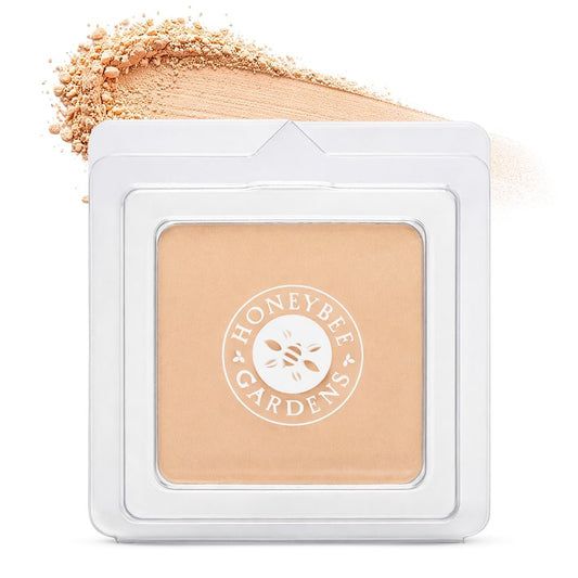 Honeybee Gardens Pressed Mineral Powder Foundation Refill – Luminous Light Warm Neutral, Verstellbare leichte Deckkraft, Matte Presspuder ohne Talkum