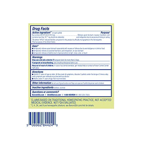 Boiron Nux Vomica 30C – Homöopathisches Mittel gegen Kater, Übelkeit und Magenverstimmung – 3 Packungen mit je 80 Kügelchen